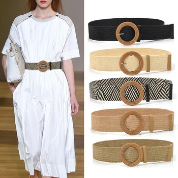 Vintage Boho Braided Waist Belt Women Fashion Designer Belt Round Wooden Smooth Buckle Fake Straw Waistband for Lady Jeans Dress
Vintage Boho Braided Waist Belt Women Fashion Designer Belt Round Wooden Smooth Buckle Fake Straw Waistband for Lady Jeans Dress