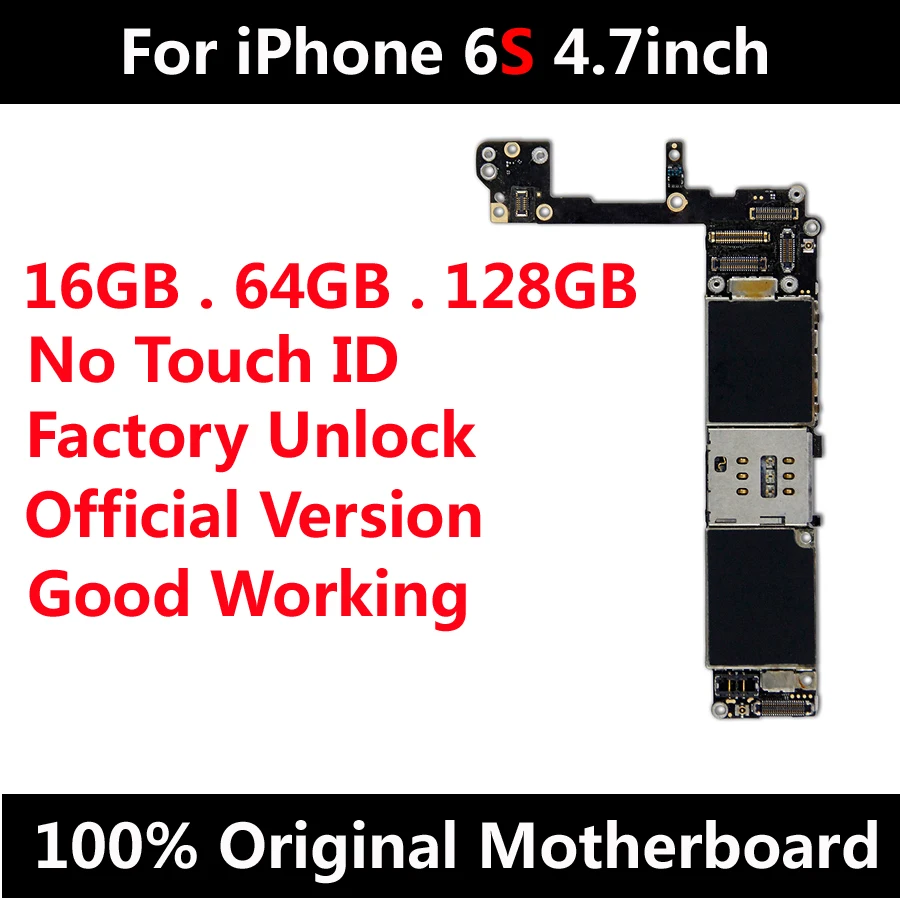 Low Price Factory Unlock Motherboard For iPhone 6S 4.7inch With Chips IOS Original Mainboard No Touch ID Logic Board
Low Price Factory Unlock Motherboard For iPhone 6S 4.7inch With Chips IOS Original Mainboard No Touch ID Logic Board
