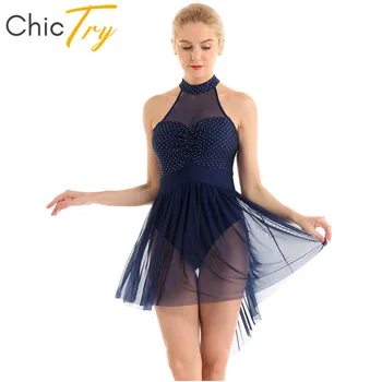 ChicTry Women Halter Polka Dots Sequins Tulle Dance Dresses Gymnastics Leotard Ballet Figure Skating Dress Performance Costume
ChicTry Women Halter Polka Dots Sequins Tulle Dance Dresses Gymnastics Leotard Ballet Figure Skating Dress Performance Costume