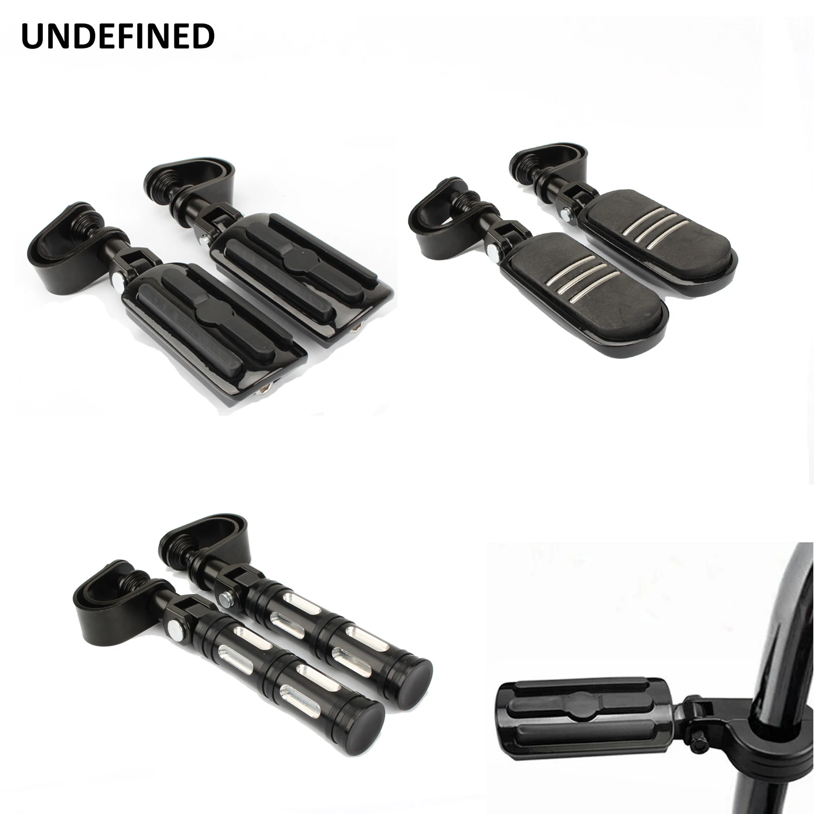 

1" 1-1/4"Highway Pegs Footrest Adjustable Motorcycle Footpegs Engine Guard Mount For Harley Touring Road Glide For Yamaha XV950R