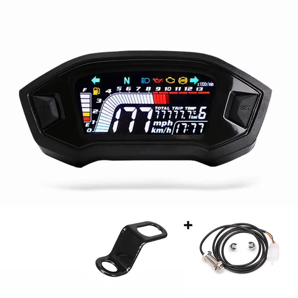Motorcycle LCD Instrument LCD Color Display Odometer Water Temperature Speedometer ABS General Car Accessories
Motorcycle LCD Instrument LCD Color Display Odometer Water Temperature Speedometer ABS General Car Accessories