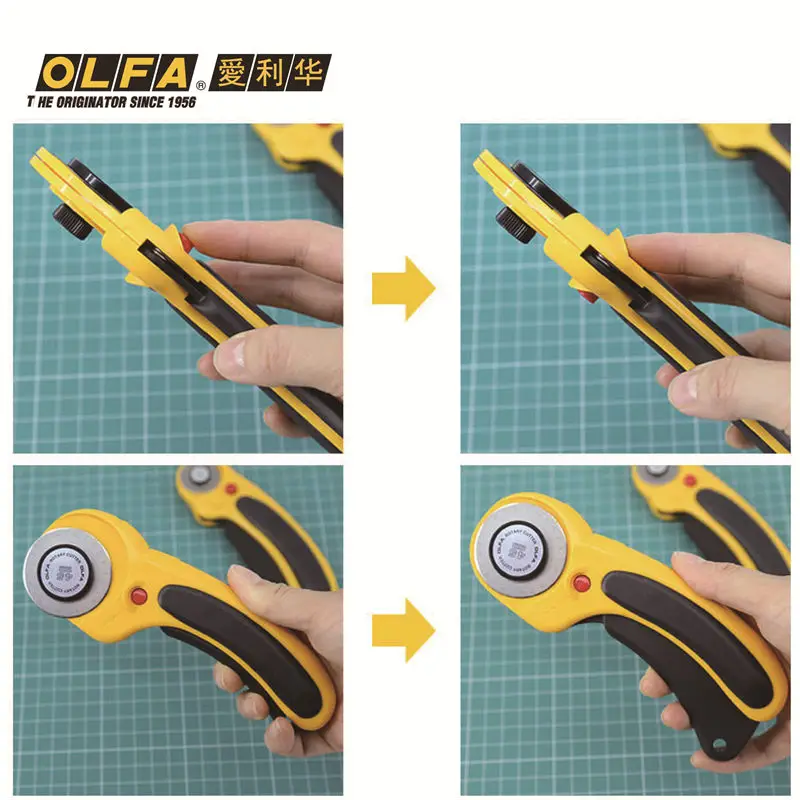 

OLFA Deluxe Ergonomic Rotary Cutter RTY-1/DX RTY-2/DX RTY-3/DX Stainless Steel Blade OLFA RB60 RB28 PIB45 RB45