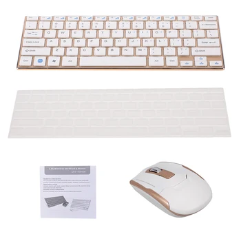 2.4G Mini Wireless Keyboard and Mouse Combo Alloy Panel Keyboard and Mouse Set for PC Laptop Gold
2.4G Mini Wireless Keyboard and Mouse Combo Alloy Panel Keyboard and Mouse Set for PC Laptop Gold