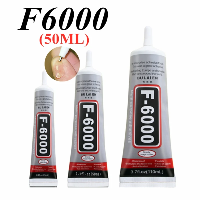 F6000 50ml Liquid Multipurpose Industrial Adhesive DIY Jewelry Crafts Rhinestone Fix Phone Screen Glass Glue Nail Gel DIY Tool
F6000 50ml Liquid Multipurpose Industrial Adhesive DIY Jewelry Crafts Rhinestone Fix Phone Screen Glass Glue Nail Gel DIY Tool