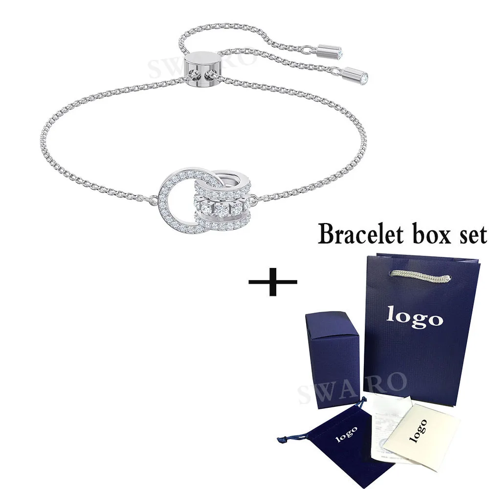 

SWA RO 2019 New Lucky FURTHER Bracelet Romance Interlocking Crystal European Fashion Women Bracelet Gives Lovers the Best Gift