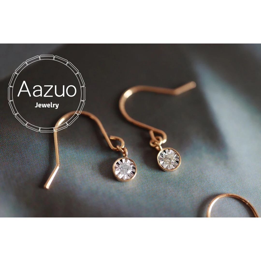 Aazuo Real 18K Rose Gold Real Diamonds Classic Fairy Round Hook Earrings gifted for Women Wedding Party Au750
Aazuo Real 18K Rose Gold Real Diamonds Classic Fairy Round Hook Earrings gifted for Women Wedding Party Au750
