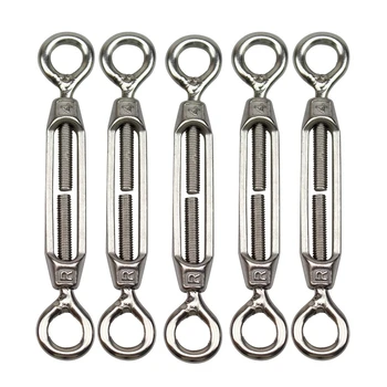 M4 Stainless Steel 304 Eye & Eye Turnbuckle Wire Rope Tension (5Pcs) 
M4 Stainless Steel 304 Eye & Eye Turnbuckle Wire Rope Tension (5Pcs)