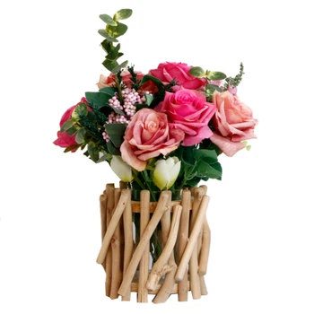 European-Style Rural Wooden Glass Liner Vase Natural Style Desktop Flower Vase Hydroponic Vase Home Decorations
European-Style Rural Wooden Glass Liner Vase Natural Style Desktop Flower Vase Hydroponic Vase Home Decorations