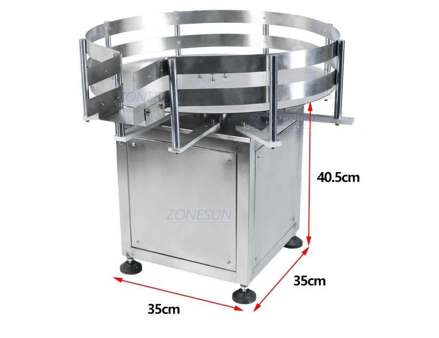 ZONEPACK Desktop Automatic Rotary Round Plastic Bottle Jar Collecting Packaging Sorting Turntable Machine for Production Line