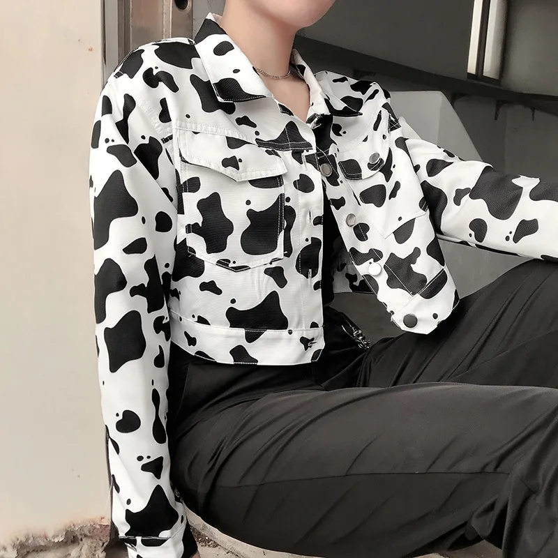 Фото Уличная одежда из коровьей кожи с животным принтом куртка - купить