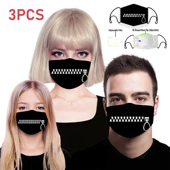 PM2.5 Filter Paper Zipper Print Nouth Mask Anti Dust Proof Pollution Mask Adjustable Earloop Washable Protective Face Cover Mask
PM2.5 Filter Paper Zipper Print Nouth Mask Anti Dust Proof Pollution Mask Adjustable Earloop Washable Protective Face Cover Mask