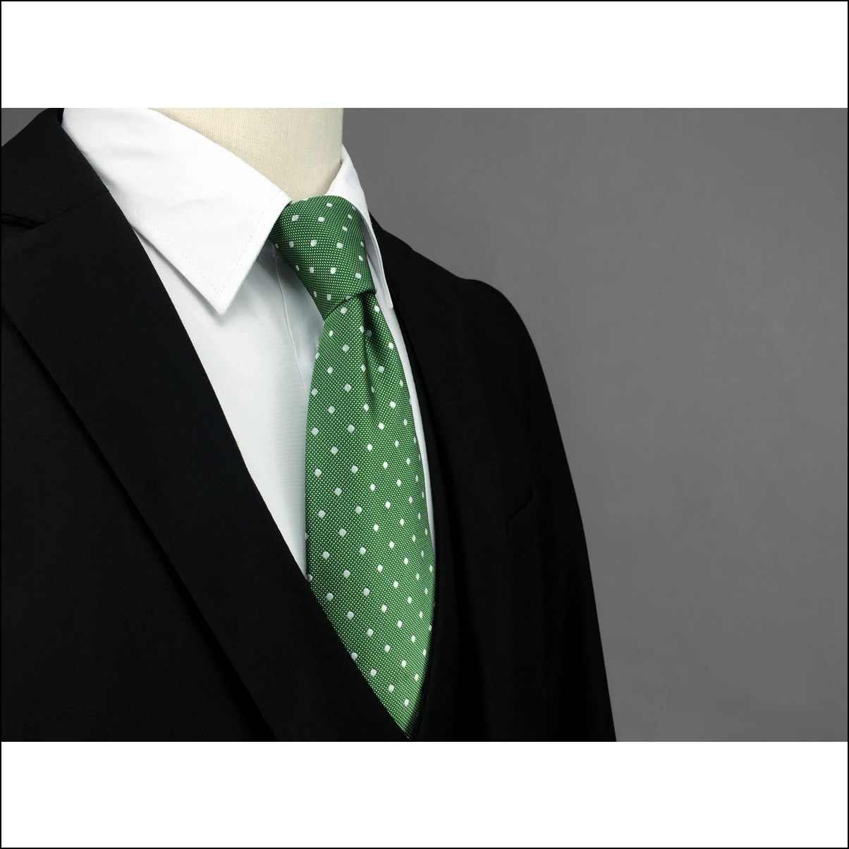 E21 Green Polka Dots Silk Mens Necktie Set Classic Fashion Ties for Male Brand New Accessory Hanky Extra Long Size E21 Green Polka Dots Silk Mens Necktie Set Classic Fashion Ties for Male Brand New Accessory Hanky Extra Long Size