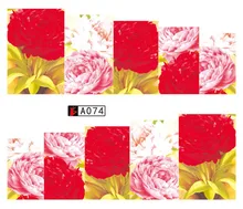 1 горячая Распродажа ногти, декорирование, цветы розовый дизайн воды t attoo n ail стикер красота n ail инструмент(China)