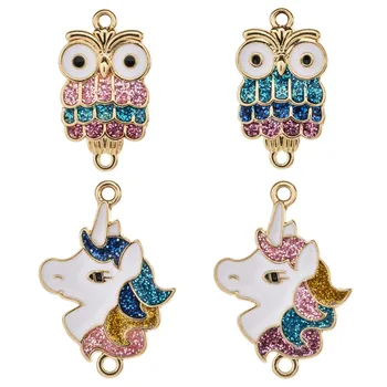 10pcs/lot Colorful Shiny Unicorn Owl Animal Alloy Connectors Charms For Women Girls DIY Necklace Bracelet Jewelry Accessories
10pcs/lot Colorful Shiny Unicorn Owl Animal Alloy Connectors Charms For Women Girls DIY Necklace Bracelet Jewelry Accessories