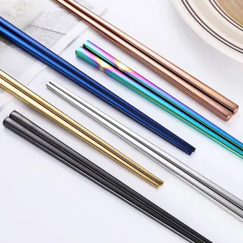 Reusable Rainbow Stainless Steel Tableware Chopsticks Chinese Dinnerware Non-slip Food Chopsticks Kitchen Tools
Reusable Rainbow Stainless Steel Tableware Chopsticks Chinese Dinnerware Non-slip Food Chopsticks Kitchen Tools