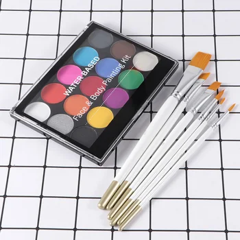 1 Set 15 Colors Body Paint Pigment Kit Water Solubility Face Paint Kit with 6PCS Painting Brushes 
1 Set 15 Colors Body Paint Pigment Kit Water Solubility Face Paint Kit with 6PCS Painting Brushes