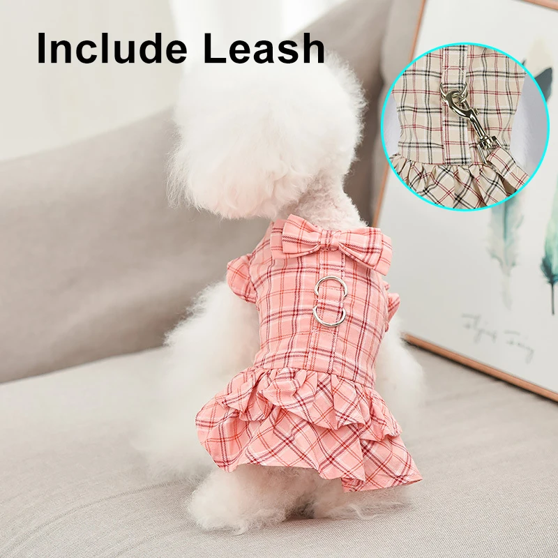 Plaid Dog Vest Dress Cotton Defined Waist Summer Autumn Pet Cat Harness Clothes Include Leash For Dogs Poodle Bowknot Dog Skirts
Plaid Dog Vest Dress Cotton Defined Waist Summer Autumn Pet Cat Harness Clothes Include Leash For Dogs Poodle Bowknot Dog Skirts