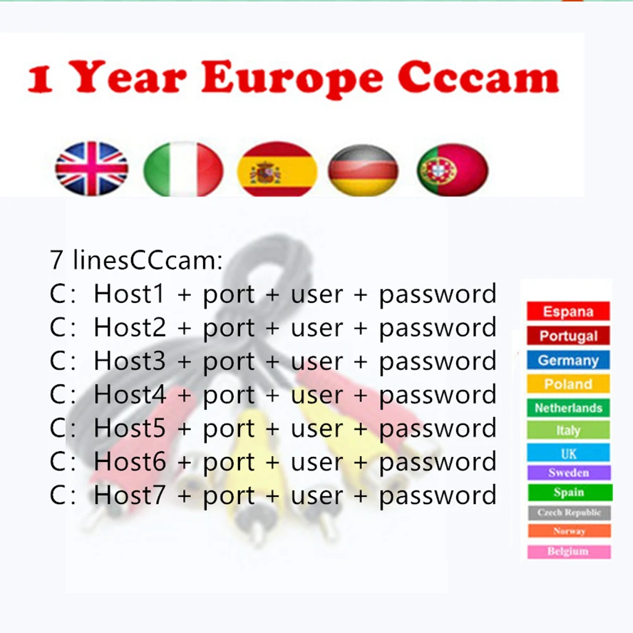 Spain stable cccams 3/7lines for Europe support Portugal Poland Netherlands ccam satellite receiver 
Spain stable cccams 3/7lines for Europe support Portugal Poland Netherlands ccam satellite receiver
