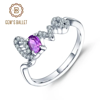 GEM'S BALLET 925 Sterling Silver Love Letter Engagement Ring For Women 0.25Ct Natural Amethyst Gemstone Rings Fine Jewelry
GEM'S BALLET 925 Sterling Silver Love Letter Engagement Ring For Women 0.25Ct Natural Amethyst Gemstone Rings Fine Jewelry