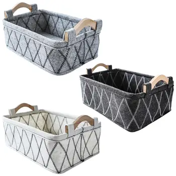 Nordic Black Felt Cloth Desktop Storage Basket with Handles Simple Home Sundries Organizer Frame Ins Seasoning Finishing Basket
Nordic Black Felt Cloth Desktop Storage Basket with Handles Simple Home Sundries Organizer Frame Ins Seasoning Finishing Basket