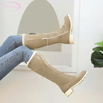 Casual style comfortable round toe nubuck winter warm snow boots lace-up zipper medium with knee-high boots women's shoes
Casual style comfortable round toe nubuck winter warm snow boots lace-up zipper medium with knee-high boots women's shoes