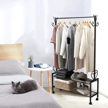 JURMERRY Metal Heavy Duty Clothing Garment Rack on Wheels with 2-Tier Storage Shelves Rack Rolling Coat Rack Hanger Clothes Rack
JURMERRY Metal Heavy Duty Clothing Garment Rack on Wheels with 2-Tier Storage Shelves Rack Rolling Coat Rack Hanger Clothes Rack