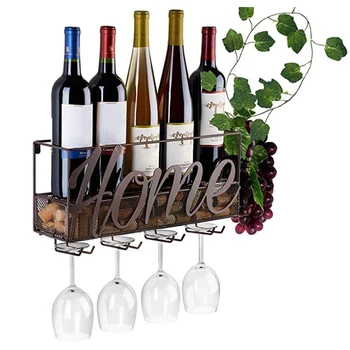 Kitchen Decor Wall Mounted Shelf Champagne Wine Rack Bottle Glass Holder Iron Structure Hotel Cork Storage Hanger Home Store Cup
Kitchen Decor Wall Mounted Shelf Champagne Wine Rack Bottle Glass Holder Iron Structure Hotel Cork Storage Hanger Home Store Cup
