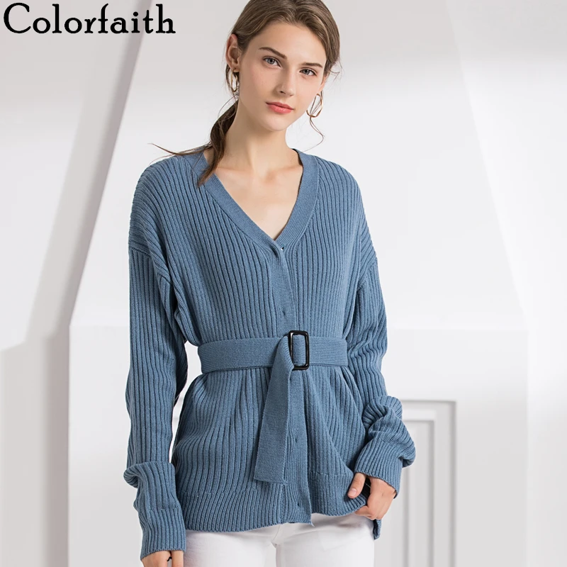 Colorfaith New 2019 Women's Autumn Winter Sweaters Sashes Covered Button Pullovers Solid Minimalist Elegant Office Tops SW7255
Colorfaith New 2019 Women's Autumn Winter Sweaters Sashes Covered Button Pullovers Solid Minimalist Elegant Office Tops SW7255