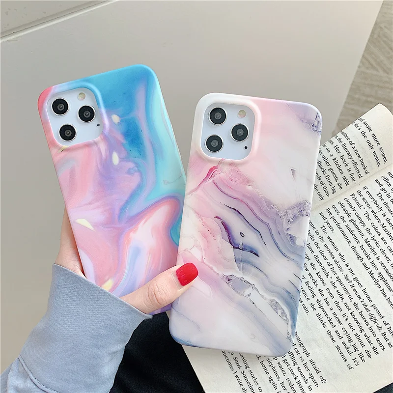INS Granite image marble Case for iphone 12 12Pro Max 11 11Pro X XR XS Max 6 6S 7 8 Plus SE soft silicone case Cover capa
