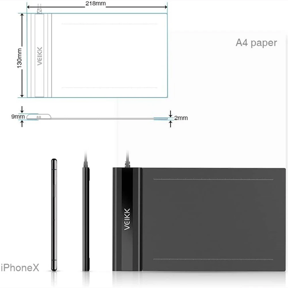 Drawing Tablet VEIKK S640 Graphic Drawing Tablet Ultra-Thin 6x4 Inch Pen Tablet with 8192 Levels Battery-Free Passive Pen
Drawing Tablet VEIKK S640 Graphic Drawing Tablet Ultra-Thin 6x4 Inch Pen Tablet with 8192 Levels Battery-Free Passive Pen