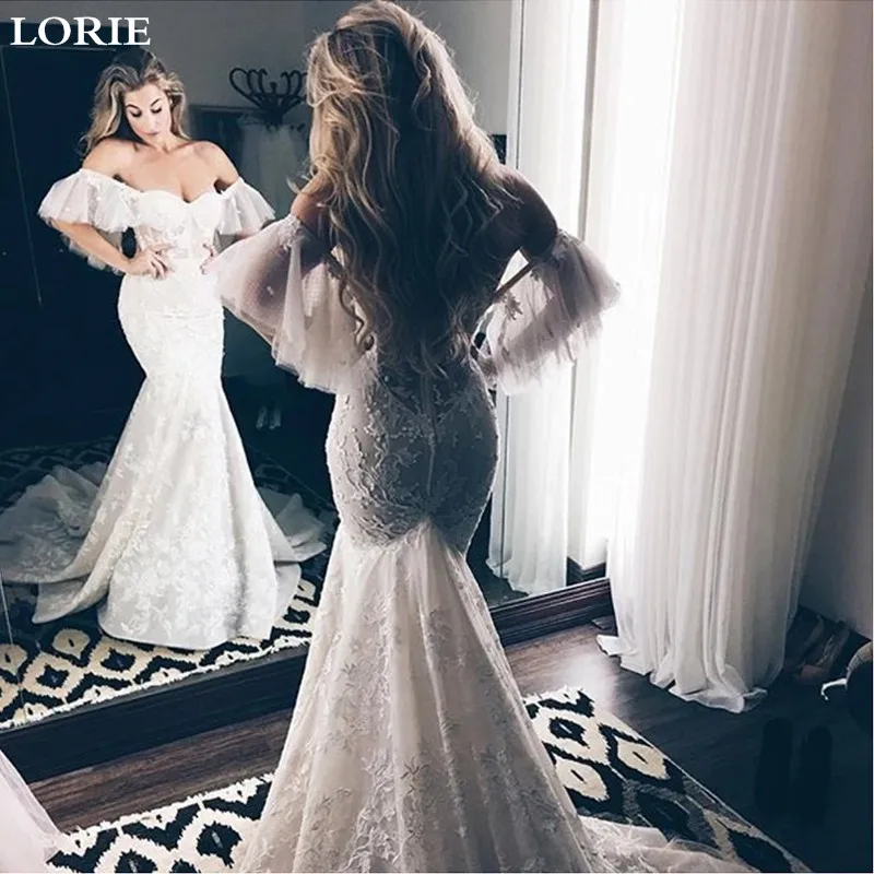 LORIE Lace Mermaid Wedding Dress Off The Shoulder Appliqued Bride Dress Wedding Gowns Sweetheart Vestidos de novia
LORIE Lace Mermaid Wedding Dress Off The Shoulder Appliqued Bride Dress Wedding Gowns Sweetheart Vestidos de novia