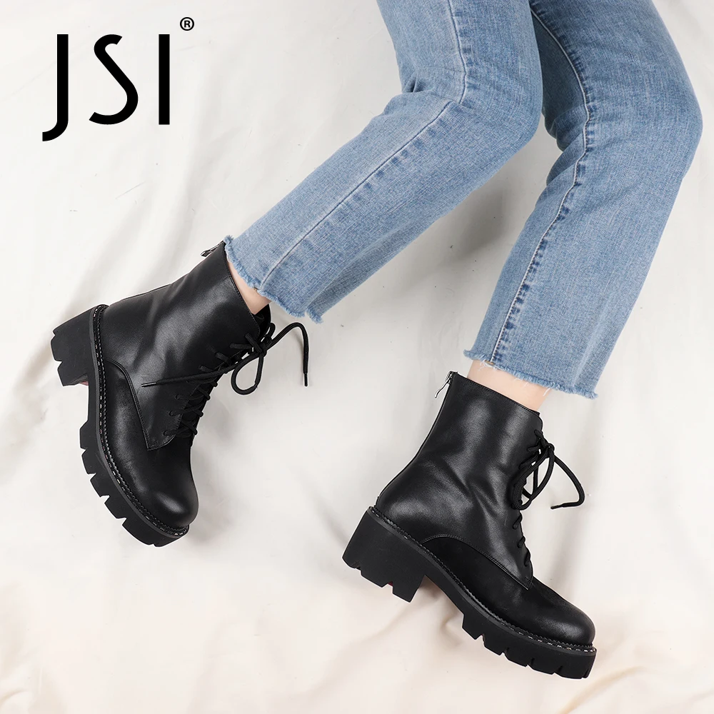 JSI Martin Boots Casual Woman High Platform Cross-tied Zipper Round Toe Ankle Boots Ladies Geunine Leather Boots JC801
JSI Martin Boots Casual Woman High Platform Cross-tied Zipper Round Toe Ankle Boots Ladies Geunine Leather Boots JC801