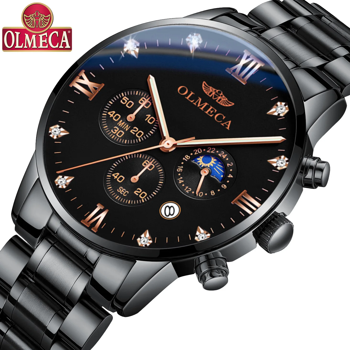 

OLMECA Fashion mens watches top brand luxury relogio masculino Watch men Calendar Sport Male Quartz Wristwatches Date Clock