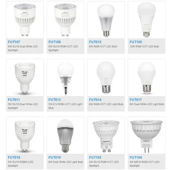 

MIBoxer 2.4G Led Bulb,MR16 GU10 E14 E27 Smart Led Lamp Milight 4W 5W 6W 9W 12W Dimmer Dual White/CCT/RGB+CCT Led Spotlight Light