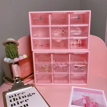 Pink Desktop Storage Box Sundries Drawer Organize Plastic 9 Grid Mini Jewelry Makeup Organizer Box Cosmetic Storage Container
Pink Desktop Storage Box Sundries Drawer Organize Plastic 9 Grid Mini Jewelry Makeup Organizer Box Cosmetic Storage Container