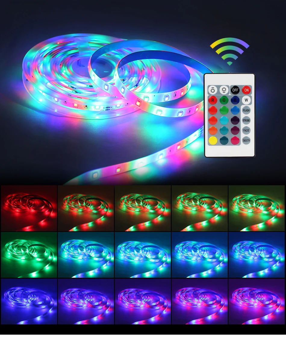 Generic LED Strip Lights 5V USB SMD 2835 RGB Luces Led Bluetooth/IR TV
