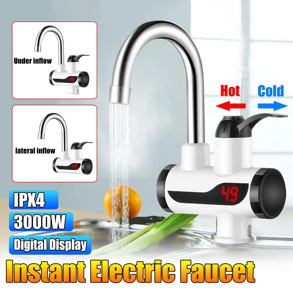 2Types 220V 3000W Instant Electric Faucet Tap Hot Water-Heater LED Display Bathroom Kitchen Faucet Tap Hot Water-Heater
2Types 220V 3000W Instant Electric Faucet Tap Hot Water-Heater LED Display Bathroom Kitchen Faucet Tap Hot Water-Heater