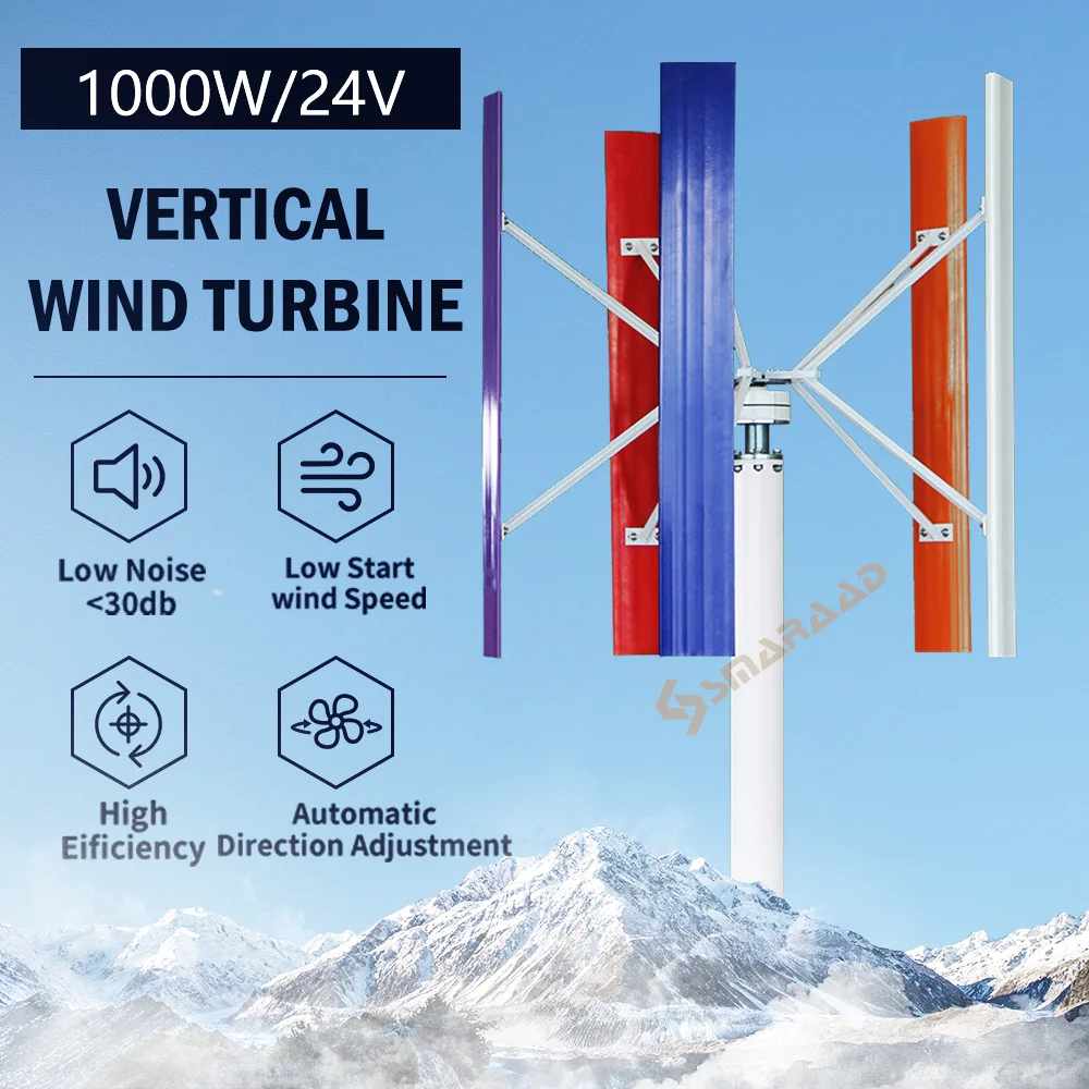 China Factory 1000W Wind Vertical Turbine Generator Alternative Free Energy Windmill 12V 24V MPPT Hybrid Controller Off Inverter
China Factory 1000W Wind Vertical Turbine Generator Alternative Free Energy Windmill 12V 24V MPPT Hybrid Controller Off Inverter