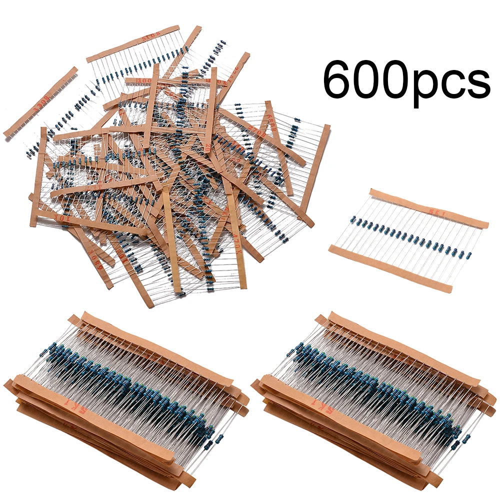 600pcs 30 Values 1/4W 1% Precision Metal Film Resistor Resistance Assortment Kit Set Electronic Components Supplies
600pcs 30 Values 1/4W 1% Precision Metal Film Resistor Resistance Assortment Kit Set Electronic Components Supplies