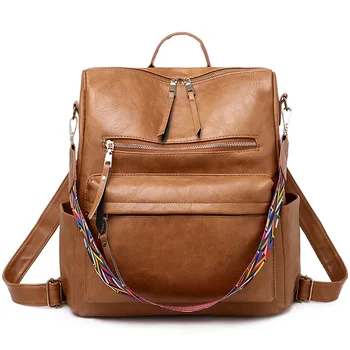 Fashion Women Retro PU Leather Backpack Shopping Messenger Backpack Multi-Function Pure Color Backpack European American Mochila
Fashion Women Retro PU Leather Backpack Shopping Messenger Backpack Multi-Function Pure Color Backpack European American Mochila