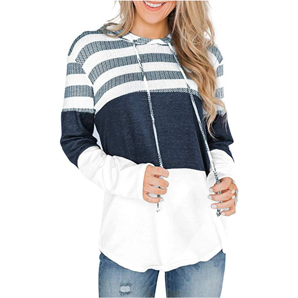 Autumn Cotton Drawsting Hoodie Sweatshirt Women Casual Long Sleeve Patchwork Stripe Hoodie Jumper Hooded Pullover Tops 8 Colors
Autumn Cotton Drawsting Hoodie Sweatshirt Women Casual Long Sleeve Patchwork Stripe Hoodie Jumper Hooded Pullover Tops 8 Colors