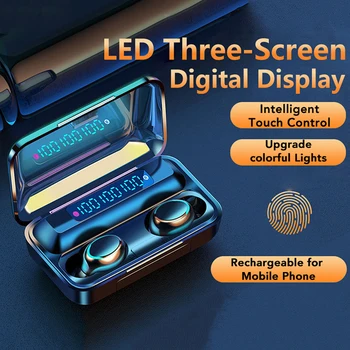 Wireless F9 Waterproof Deep Bass Earphones Earbuds Bluetooth Headphones with Portable Power Banks Smart LED Display Earphones
Wireless F9 Waterproof Deep Bass Earphones Earbuds Bluetooth Headphones with Portable Power Banks Smart LED Display Earphones