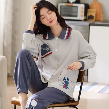 BZEL Hot Sale Autumn Winter Sleepwear Cotton Ladies Pajamas Set Long Sleeves+Pans Underwear Lovely Nightwear Pijama Pyjama M-2XL
BZEL Hot Sale Autumn Winter Sleepwear Cotton Ladies Pajamas Set Long Sleeves+Pans Underwear Lovely Nightwear Pijama Pyjama M-2XL