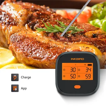 Inkbird IBBQ-4T Wi-Fi Indoor&Outdoor Rechargeable Digital Meat Thermometer Rainproofed with Magnetic&Alarm&4 Probes for Grilling
Inkbird IBBQ-4T Wi-Fi Indoor&Outdoor Rechargeable Digital Meat Thermometer Rainproofed with Magnetic&Alarm&4 Probes for Grilling