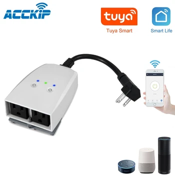 ACCKIP Tuya Smart Plug Outdoor Wifi Waterproof Smart Socket Time Setting Remote Outlet Compatible with Alexa Google Home
ACCKIP Tuya Smart Plug Outdoor Wifi Waterproof Smart Socket Time Setting Remote Outlet Compatible with Alexa Google Home
