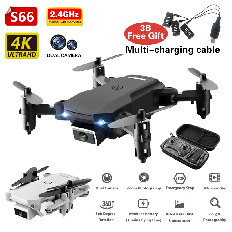Mini RC Drone 4K HD Dual Camera Wifi FPV Foldable Drone HD Wide Angle Camera Helicopter Quadcopter Drone RC Toys For Kids S66
Mini RC Drone 4K HD Dual Camera Wifi FPV Foldable Drone HD Wide Angle Camera Helicopter Quadcopter Drone RC Toys For Kids S66