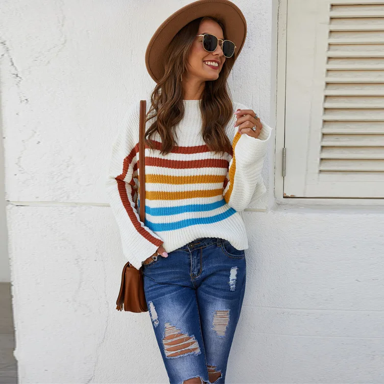 2020 New Style for Autumn and Winter Striped Short Loose Lazy Sweater round Neck Pullover Women womens sweaters fall
2020 New Style for Autumn and Winter Striped Short Loose Lazy Sweater round Neck Pullover Women womens sweaters fall