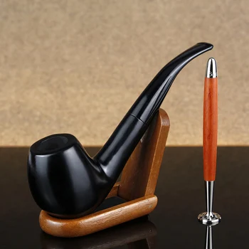Classic Bent Ebony Wood Pipe Wooden Stand Multifunction Stainless Steel Presser Set 9mm Filter Smoking Pipe Tobacco Pipe
Classic Bent Ebony Wood Pipe Wooden Stand Multifunction Stainless Steel Presser Set 9mm Filter Smoking Pipe Tobacco Pipe