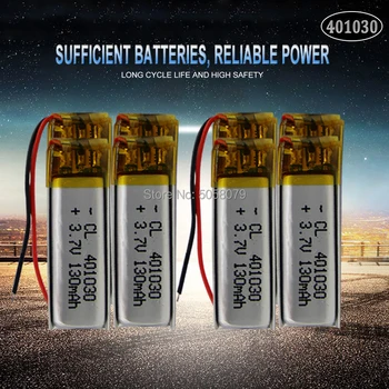 20pcs 3.7V 130mAh 401030 Lithium Polymer Li-Po li ion Rechargeable Battery cells For Mp3 MP4 MP5 GPS PSP mobile bluetooth 
20pcs 3.7V 130mAh 401030 Lithium Polymer Li-Po li ion Rechargeable Battery cells For Mp3 MP4 MP5 GPS PSP mobile bluetooth