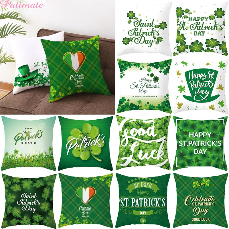 Spring Green Leaves Cushion Cover Happy St.Patricks Day Decoration Sofa Pillows Case Home Decor Irish Shamrock Party Supplies
Spring Green Leaves Cushion Cover Happy St.Patricks Day Decoration Sofa Pillows Case Home Decor Irish Shamrock Party Supplies